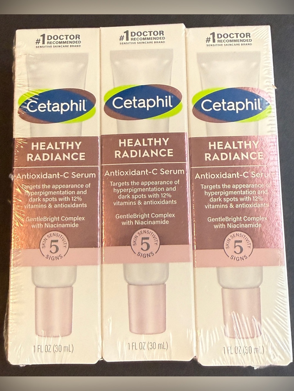 Lot of 3 Cetaphil Healthy Radiance Antioxidant-C Serum 1oz Each Niacinamide NEW